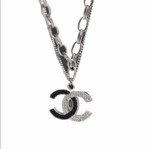 Chanel CC Silver Double Necklace